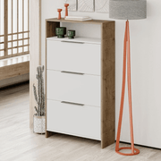 Kaju 3 Schuhregal und Walnussstruktur und Walnussstruktur