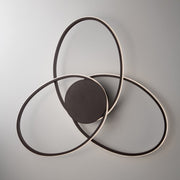 Metalldecke hell und braunes Aluminium mit 3 integrierten LEDs 67x H8 cm