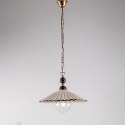 Hängebleuder in weißem Bronzeisen und brauner 40x H22 cm