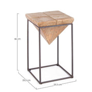 Stahlhocker in Tannenholz Sitz Prismy 25,5x25,5x H46 cm