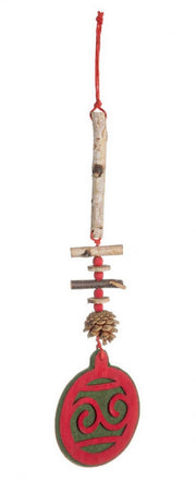 6x String Bormio Dekoration nach rot