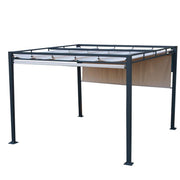 Pavillon Maine mit 3x3 cm Stahlpergola mit Seitenvorhängen