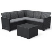 Emma Corner Garden Lounge, 5 Sitze mit Tisch, Graphitfarbe