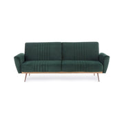 Drei -Seerer -Sofa Bett in dunkelgrünem Samt Johnny 210x83x H85 cm