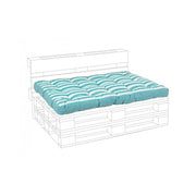 Pallet -Kissenschule Abschnitt Turquoise 120x80xh15 cm