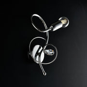 Glänzende verchromte Eisenapplikation mit Kristall -Strass -Störungen 1 Licht 15xh.25 cm