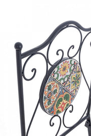 Naxos Stahlklappstuhl mit Sitzung und Rückenlehne in Keramik 92h cm dekoriert