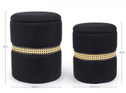 Set2 Pouf Karina Black Container