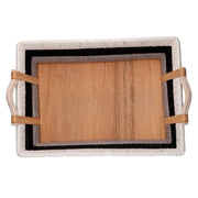 Holzmalerei schwarze schwarze Blume CM Ø80H2.6