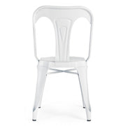 Zeitgenössischer Stuhl im weißen Stahl Minneapolis 44x53x H83 cm
