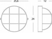 Die -cast -Aluminiumdecke mit bedrucktem Glasdiffusor - Lampenhöhe: 155 mm - schwarzer IP54