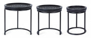 Set 3 Tische Kirtan Design Schwarz