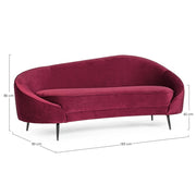 2 -seerer Sofa Seraphin Wein Velvet -Effekt