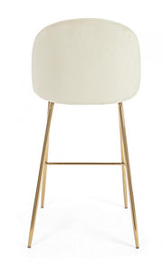 2x White Carry Bar Stool im Samt -Atmosphäre Stil