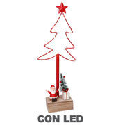LED -Metallbaum mit Santa Claus Red CM7X15H39