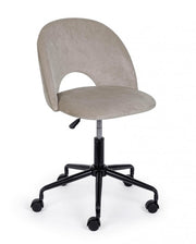 Tortora Office Chair in Samt und Stahlbasis