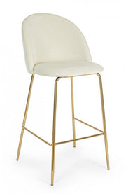 2x White Carry Bar Stool im Samt -Atmosphäre Stil