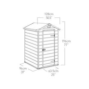 Harzhaus Manor Grey 1 Tür mit Boden 129x103xh.196 cm
