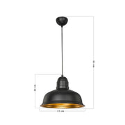 Kumbet Suspension Lampe MDL3053 Golden Black Metall