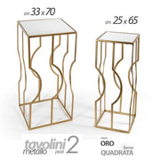 Setzen Sie zwei Golden Metal Wohnzimmertische