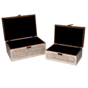 Holzkiste 1-2 rechteckige gebleichte CM30x20H14