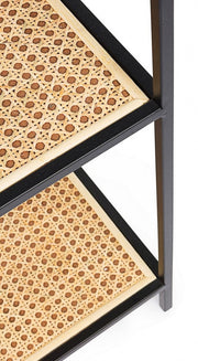 Bücherregal in geformtem Stahl vier Anthrazitregale Elyot 85,5x25.5x H131 cm