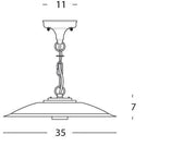 Große Suspension E27 Antique Graphit Line