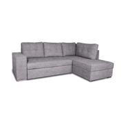 Rechte Halbinsel Sofa Athen hellgrau abnehmbares Bett