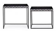 Setzen Sie 2 Inky Black Metall -Tische