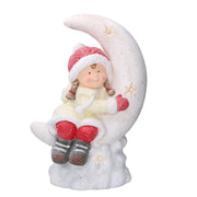 Plastikmädchen Mond weiß LED CM36.5x21H52