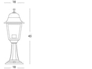 Outdoor -Lampe im sterben -cast -Aluminium mit transparenten Glaslautsprechern - max. 170 mm schwarzer Höhe