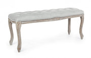 Klassische Bank Holz Velvet Grey Mathilde 110 x 36 x 47 cm